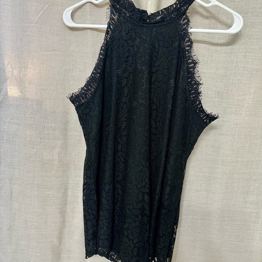 NWT Allegra K Black Lace Tank Top